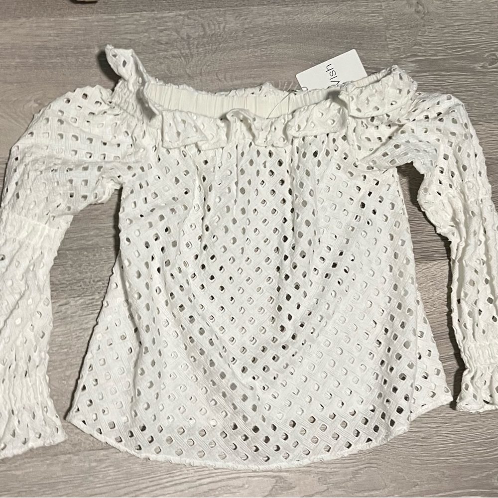 NWT Wish Ivory Off the Shoulder Sincere Blouse